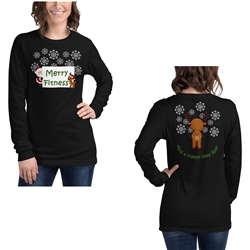 Christmas - Merry Fitness and a Happy New Rear Women's Long Sleeve Tee