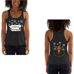 Christmas - Merry Fitness and a Happy New Rear Women's Tri-Blend Racerback Tank