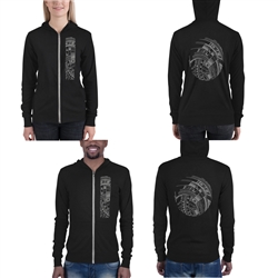 Unisex Triblend Lightweight Zip up Hoodie (Hooded Sweatshirt) - Mahina Samoan Tattoo Collection