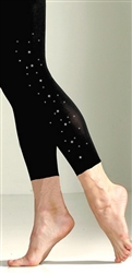 Foot Traffic - Microfiber Leggings with crystals - black