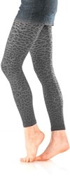 Foot Traffic - Leopard textured footless tights - grey