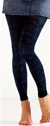 Foot Traffic - Glyphics footless tights - blue