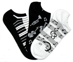 Foot Traffic - Musical No-Shows Socks for women 3-Pair Pack