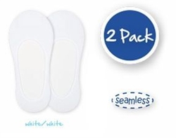 Jefferies - Seamless cotton footies for women 2pack - White/White