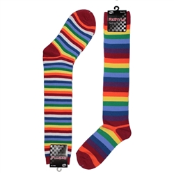 Sunfort - Bright coloured striped knee highs