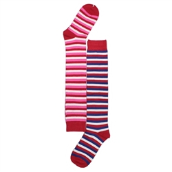 Sunfort - Striped red knee highs