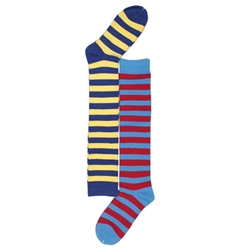 Sunfort - Striped blue knee highs