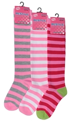 Sunfort - Striped pink knee highs for kids