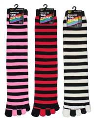 Sunfort - Striped knee-high toe socks