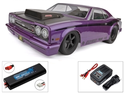 Associated DR10 Brushless Drag Race Car RTR - Purple Combo with Charger and 2S LiPo Battery