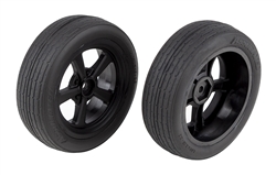 Associated DR10 Front Wheels and Drag Tires, Mounted (2)