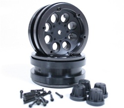 Axial 1.9" 8 Hole Beadlocks - Black (2pcs)