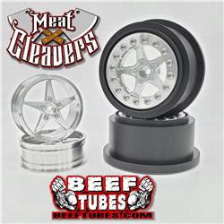 Beef Tubes Meat Cleaver Drag Wheel Set - Bare Aluminum (4 pcs)