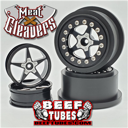 Beef Tubes Meat Cleaver Drag Wheel Set - Black Re-machined Aluminum (4 pcs)