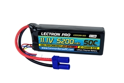 Common Sense RC 3S 11.1V 5200mAh 50C Lectron Pro LiPo Battery - EC5