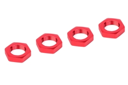 Team Corally 17mm Aluminum Wheel Nuts, Red (4)