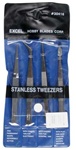 Excel 4 piece tweezer set