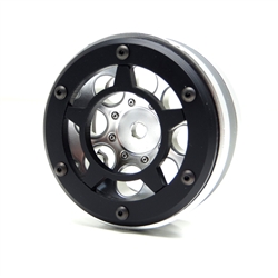 Gear Head RC Axial 1.9" Wheel Beadlock Rings, Style No. 8, Black Delrin (4)