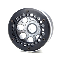 Gear Head RC Axial 2.2" Wheel Beadlock Rings, Style No. 7, Black Delrin (4)