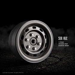 Gmade 1.9" SR02 Beadlock Wheels (Uncoated steel) (2)