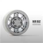 Gmade NR02 1.9" Beadlock Wheels Chrome (2)