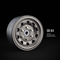 Gmade 1.9" SR04 Beadlock Wheels (Uncoated Silver) (2)