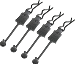 Hot Racing 1/8 Scale Body Clip Retainers with Large Body Clips - Black (4)