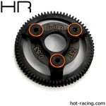 Hot Racing Steel 73T 48P Spur Gear w/ Orange Washers for Traxxas Slash