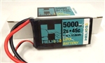 Helios RC 2S 7.4V 5000mAh 45C Shorty LiPo Battery - XT60