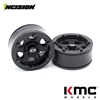 Incision 1.9" KMC KM233 Hex Black Plastic Wheels (2)
