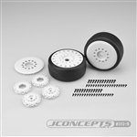 JConcepts Speed Claw Belted Tires, Premounted on Cheetah Wheels, White (2)