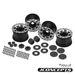 JConcepts Vengeance 2.2" Axial Yeti 12mm Glue-On Wheels w/ Caps & Adapters (4)
