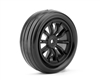 JETKO 1/10 DR Booster Front Drag Tires Mounted on Black Claw Wheels, Super Soft (2)