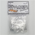 Team KNK (60) Piece 3mm Aluminum Spacer Variety Pack - Silver