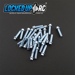 Locked Up RC 1-64 x .25 Scale Hex Bolts (30) Silver Zinc (LOC-030)