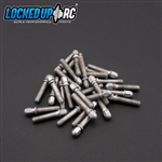 Locked Up RC 4-40 x .4375" (7/16) Acorn Wheel Studs (28) Silver Zinc (LOC-060)