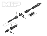 MIP X-Duty Center Drive Kit 95mm to 130mm w/ 5mm Hubs Vaterra Ascender  K5, K10, Bronco, F-100