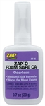 Pacer Technology Zap-O Foam Safe CA Glue .7 oz