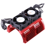 Powerhobby Heat Sink with Twin Tornado High Speed Fans, for 1/8 Motors, Red