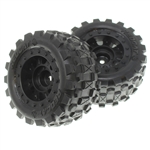 Redcat Volcano-16 Pre-mounted Tires with Black Wheels (2)