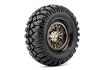 ROAPEX 1.9" Hardrock Crawler Tires Mounted on Black Chrome Wheels (2)