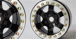 SSD RC 1.9" Rock Racer Beadlock Wheels (Black / Silver) (2)