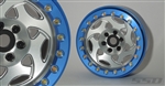 SSD RC 2.2" Champion Beadlock Wheels (Silver / Blue) (2)