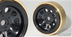 SSD RC 1.0" Aluminum / Brass D Hole Wheels (Black) (2)
