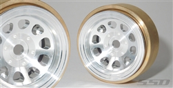 SSD RC 1.0" Aluminum / Brass D Hole Wheels (Silver) (2)