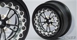 SSD RC V Spoke Rear 2.2" / 3.0" Lightweight Drag Racing Beadlock Wheels (Black) (2)