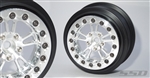 SSD RC V Spoke Rear 2.2" / 3.0" Lightweight Drag Racing Beadlock Wheels (Silver) (2)