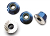 Traxxas Blue Wheel Nuts aluminum flanged serrated 4mm (4)
