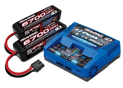 Traxxas 4S Completer Pack with (2) 4S 14.8V 6700mAh LiPo Batteries and (1) EZ-Peak Dual Charger