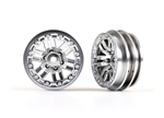 Traxxas Wheels, 1.0", Style 1 (satin chrome) (2), TRX-4m